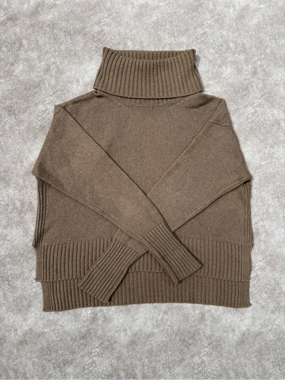 Anthropologie Brown Turtleneck Sweater Made in Italy Wool Blend XS